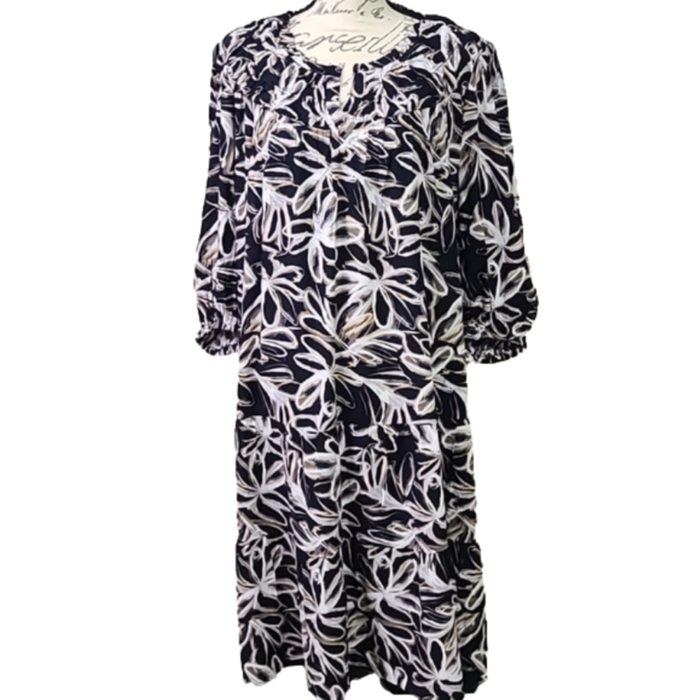 LOGO Ruffled Loose Dress Size XL